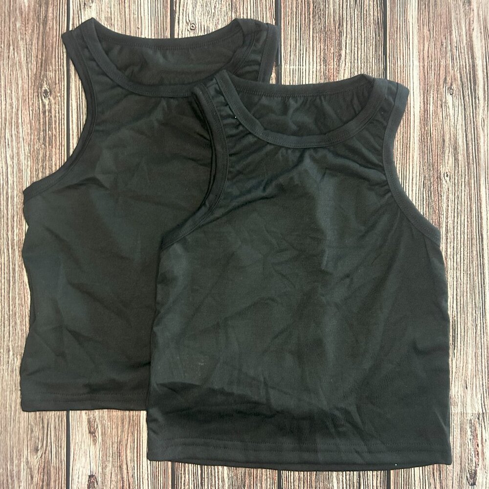 2Pcs Kids Round Neck Tank Tops
